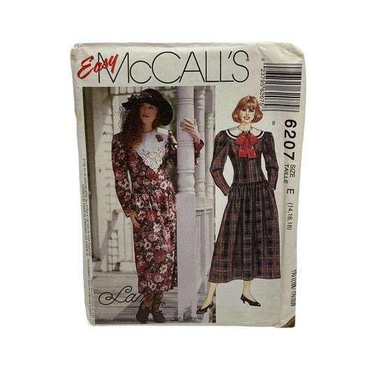 Mccalls 6207 Misses Loose Fitting Drop Waist Dress Sewing Pattern Size 14-18