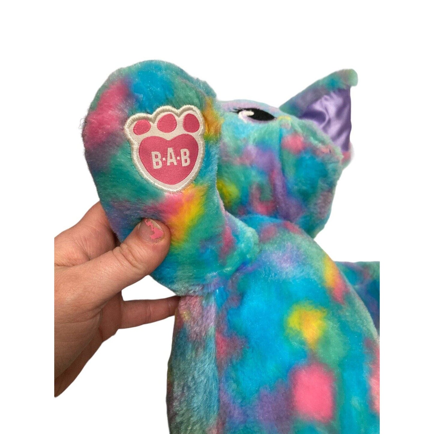 Build A Bear Color Burst Blue Tie Dye Easter Bunny Rabbit Stuffed Plush Toy 16”