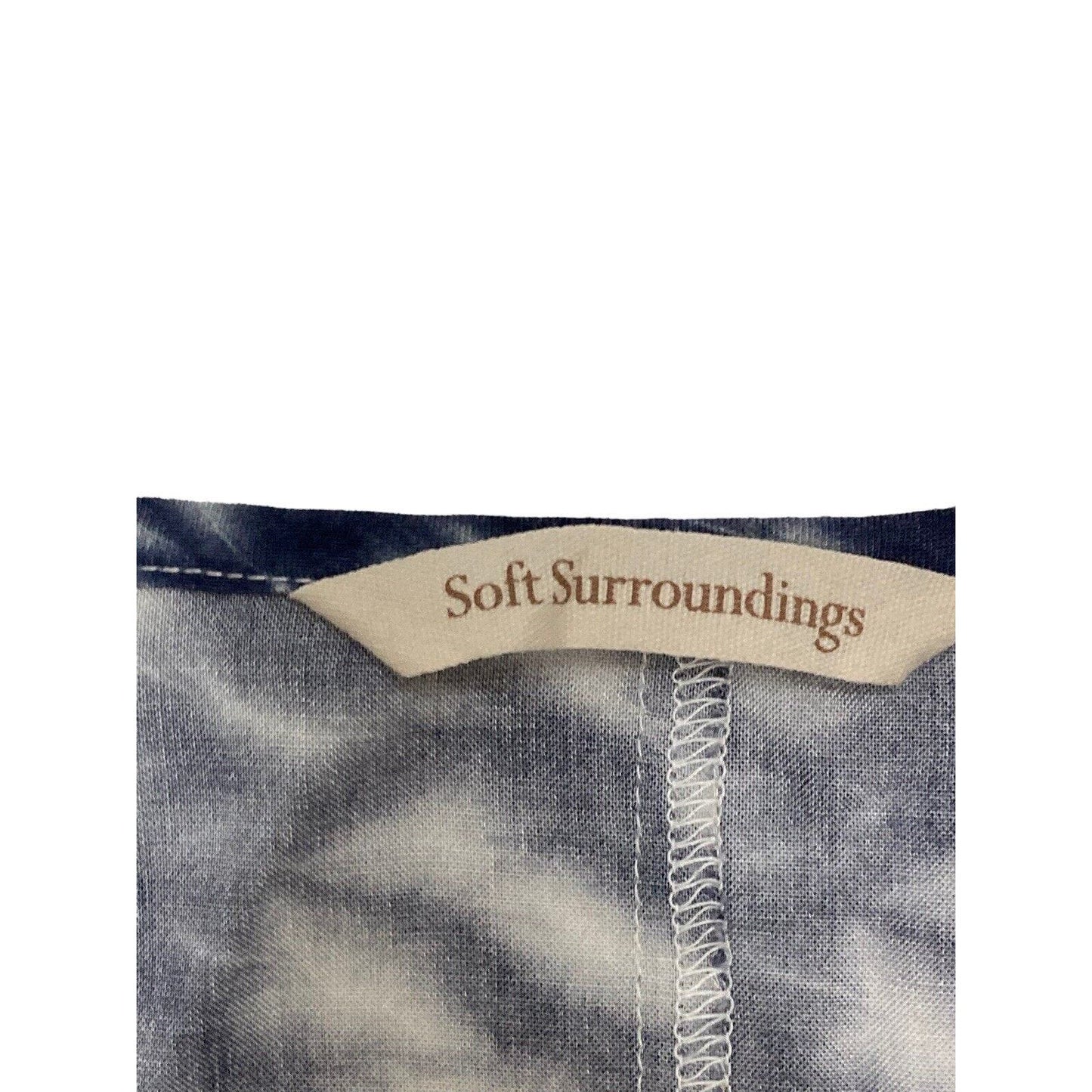 Soft Surroundings Reflections Tunic Blue Shibori Tye Dye Pockets Viscose Medium