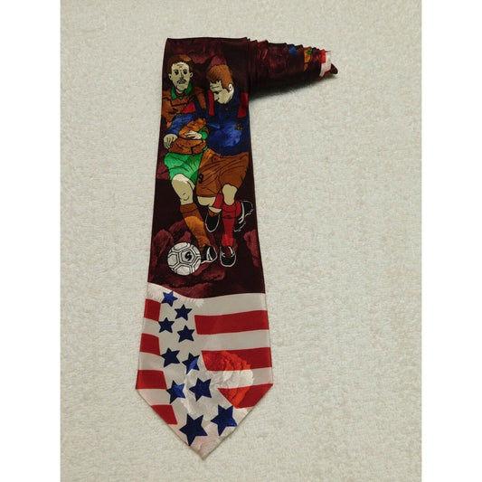 Studio 890 Soccer Football Roses Necktie Tie Polyester