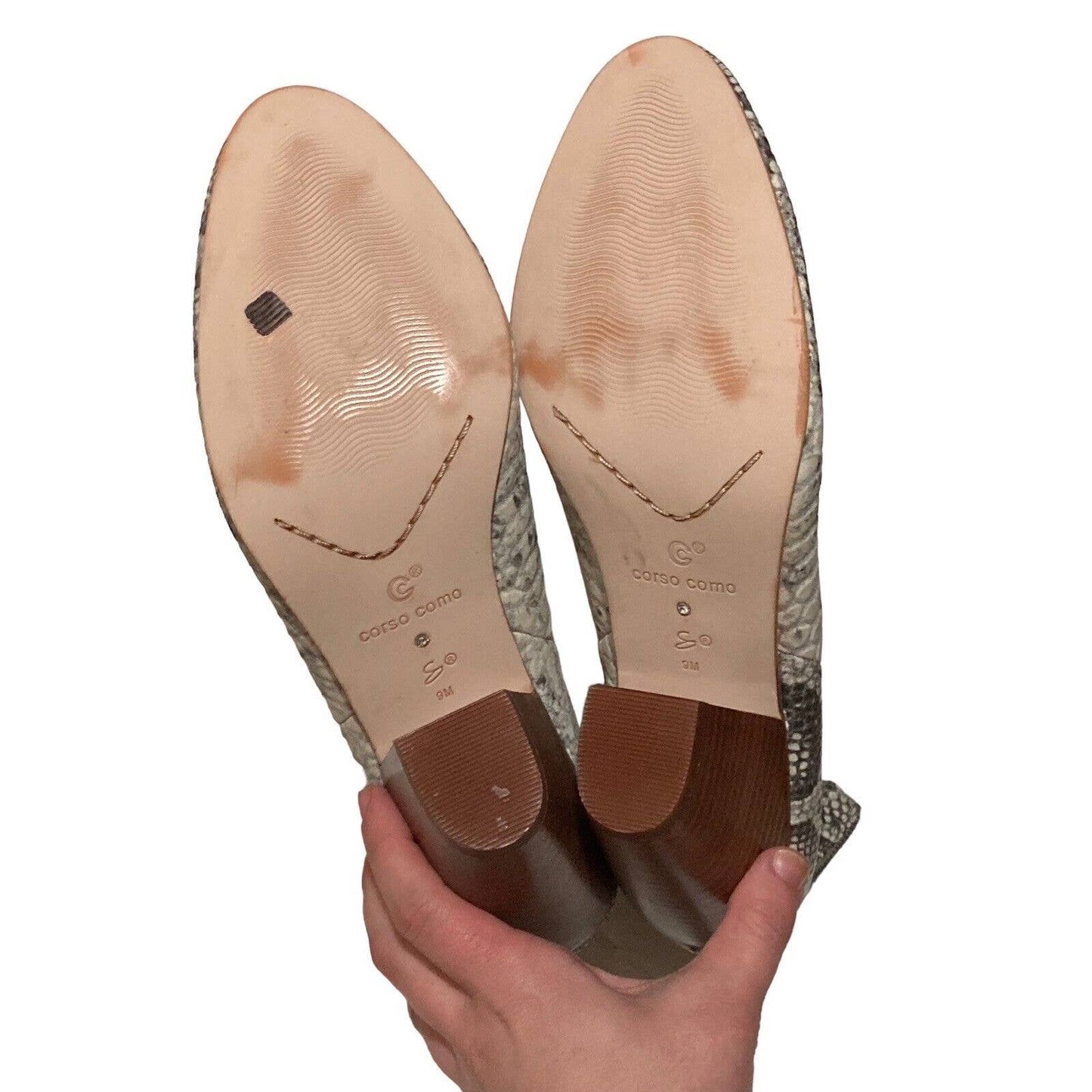 Corso Como Snakeskin Boot Heel Bootie Size 9M Leather