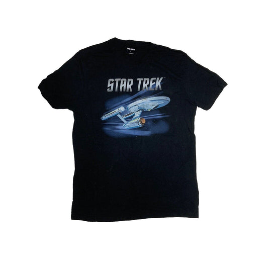 Old Navy Star Trek USS Enterprise Ship Graphic T Shirt Size Small Black
