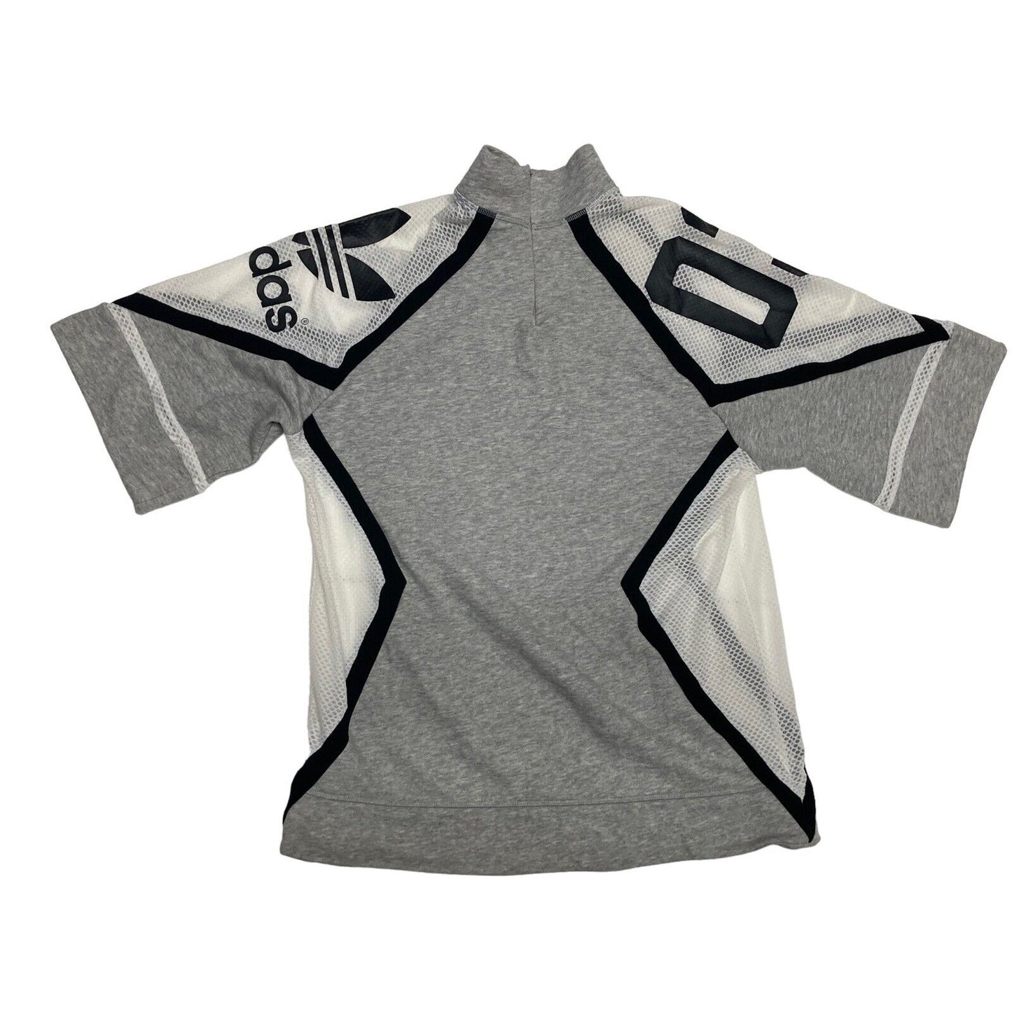 Adidas Originals High Neck Basketball Short Sleeve Mesh Shirt Medium