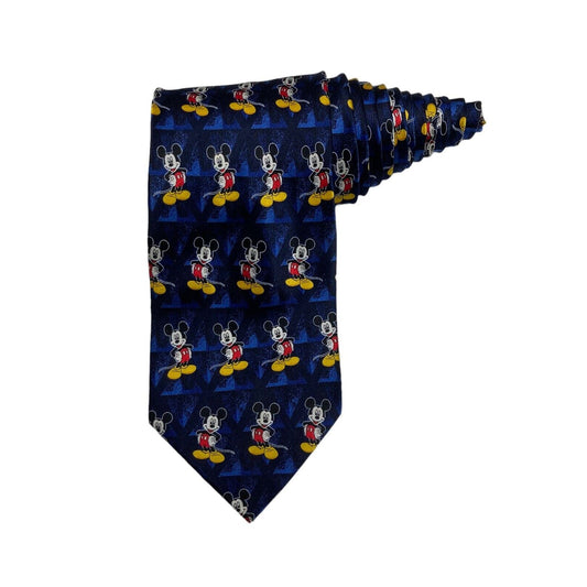 Disney Mickey Unlimited Mickey Mouse Poses Cartoon Vintage Novelty Necktie Silk