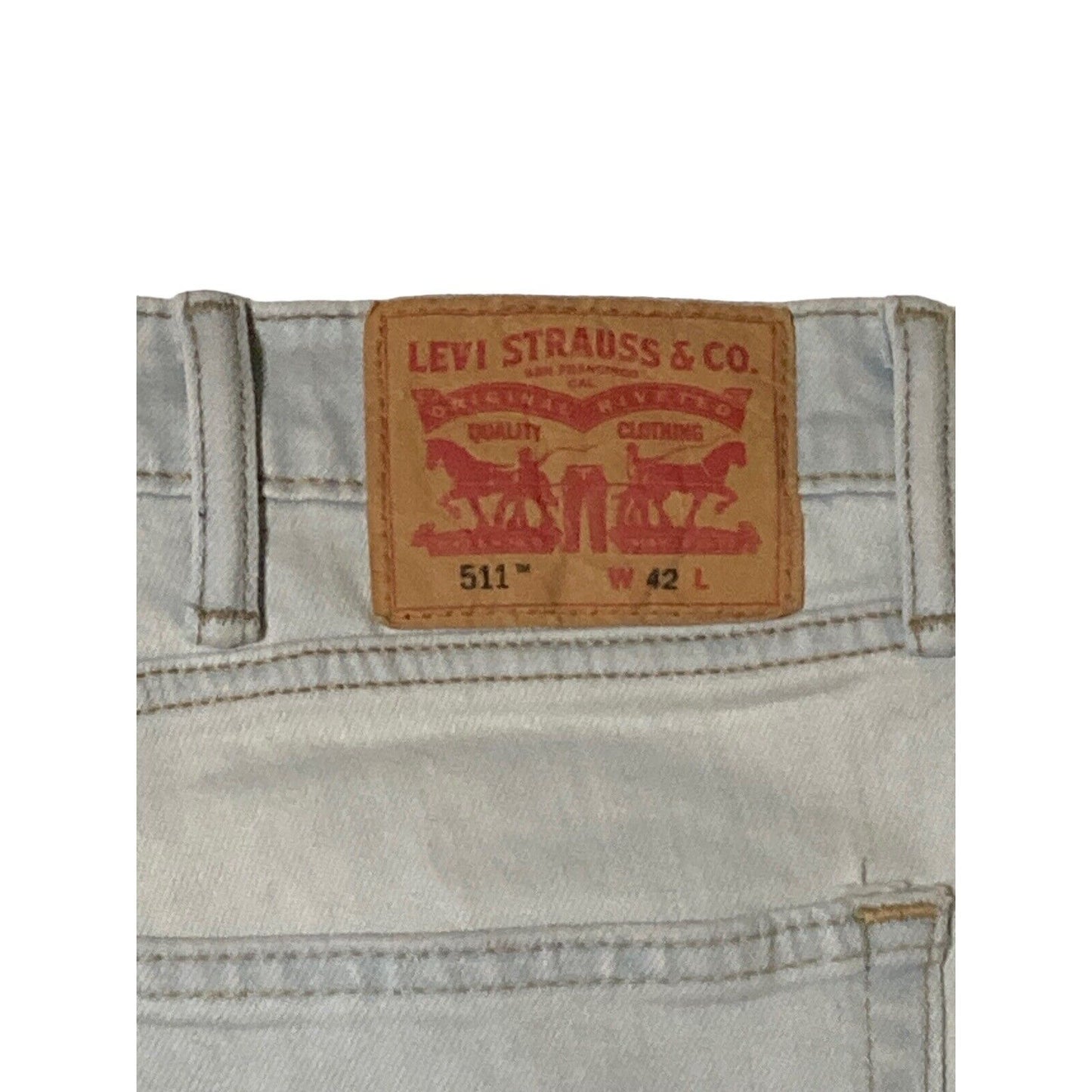 Levi’s 511 Light Wash Distressed Cut Off Denim Jean Shorts Size 42 Men’s