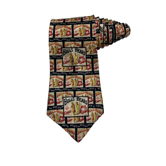 Museum Artifacts Bulls Bears The Great Wall Street Game Novelty Necktie