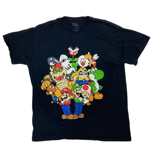 Nintendo Super Mario Brothers Characters Graphic T Shirt Large