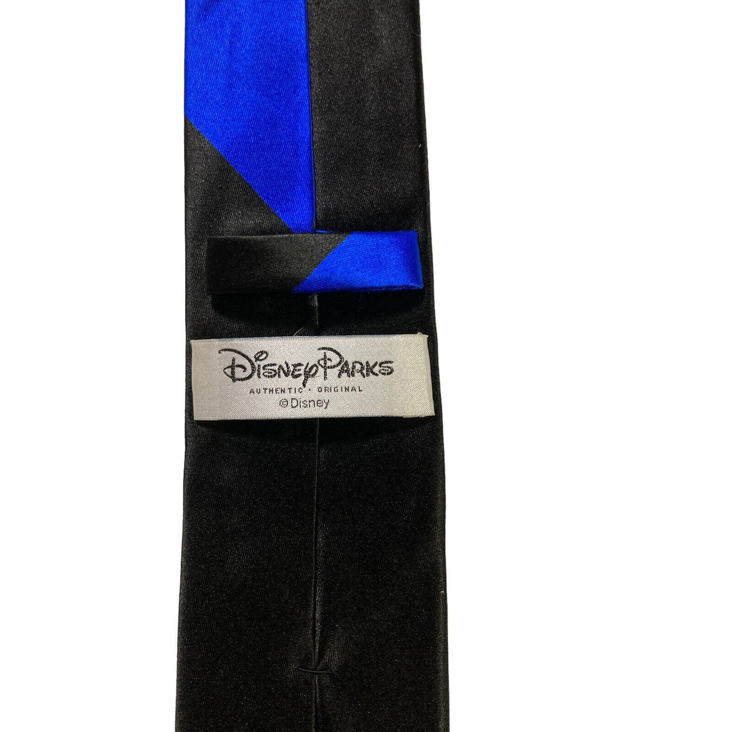 Disney Parks Mickey Mouse Blue Black 100% Silk Novelty Necktie