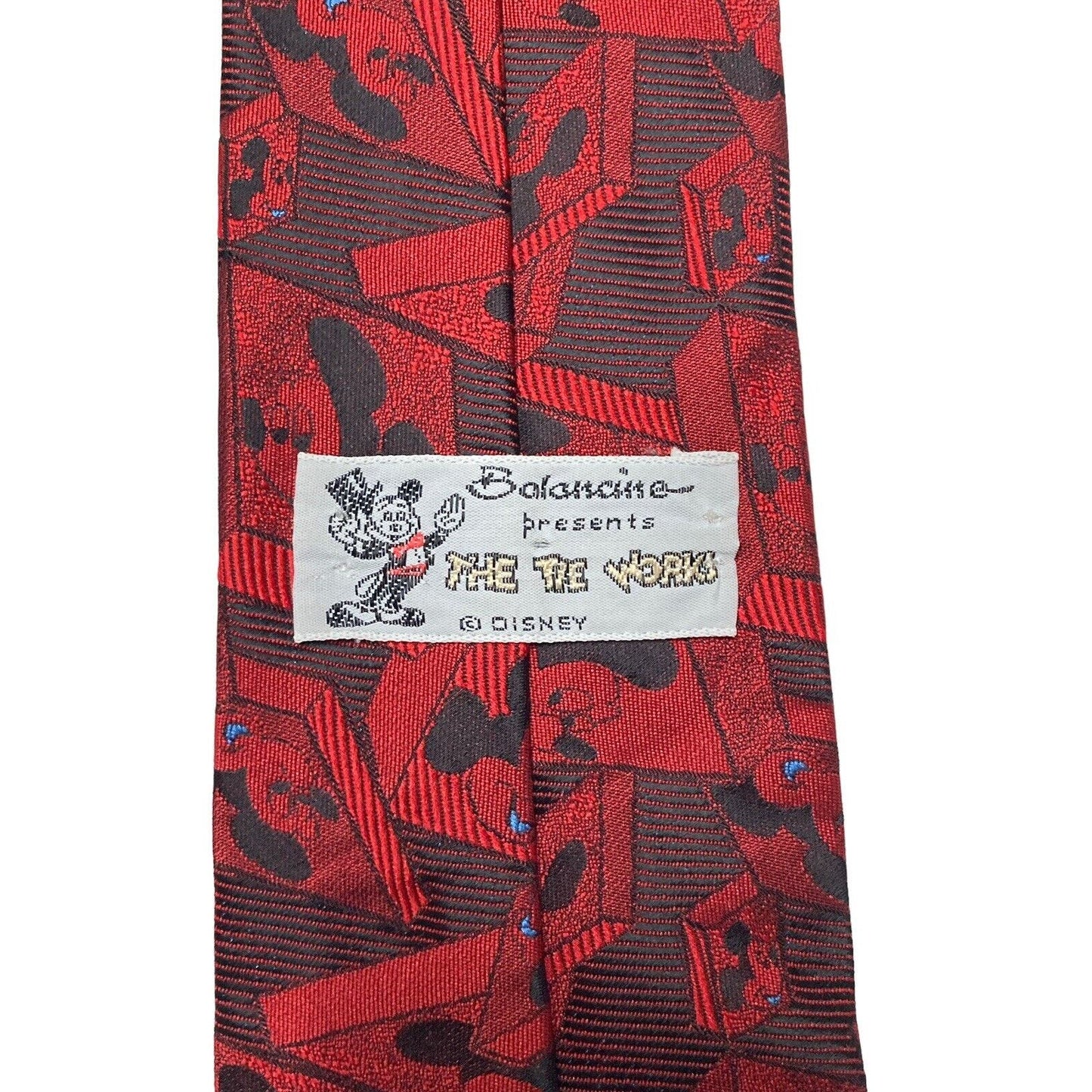 Disney Balancine Tie Works Mickey Mouse Cubes Tiles Vintage Novelty Necktie