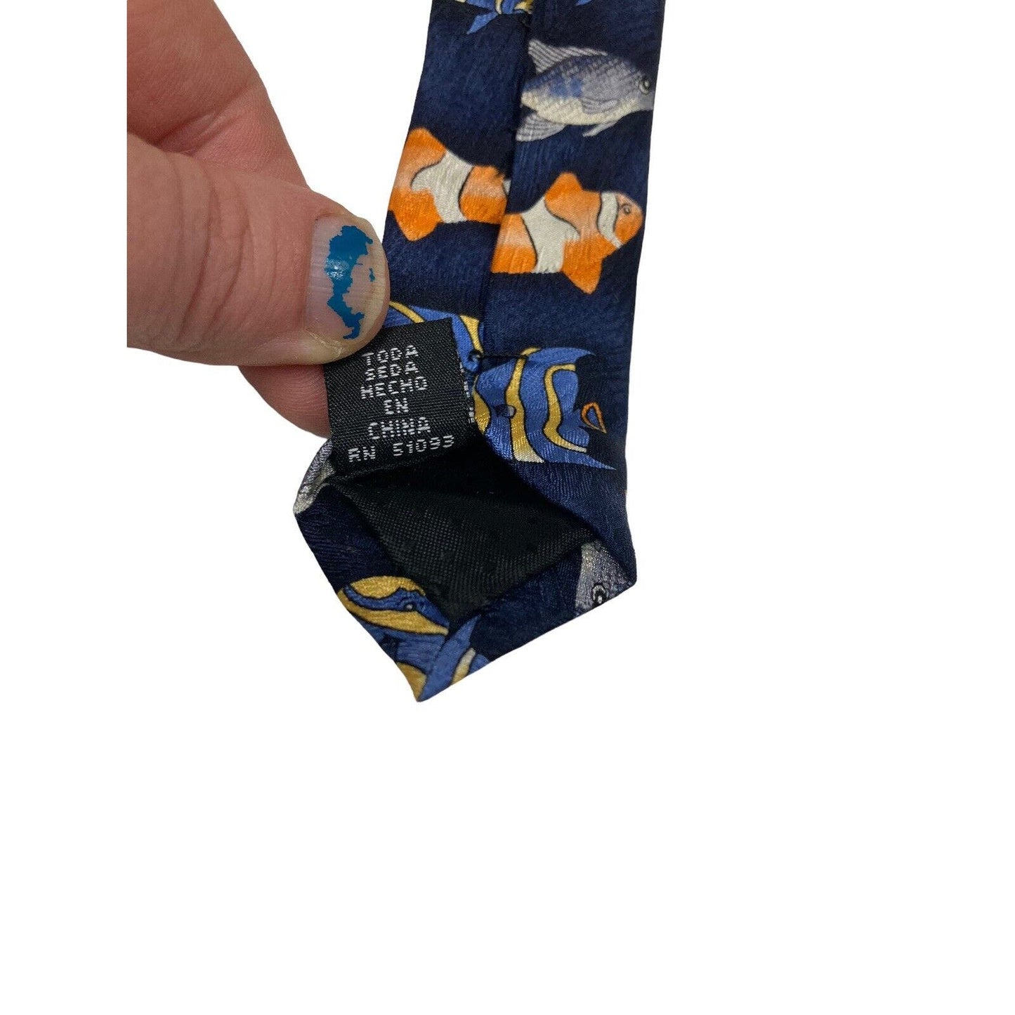 Nature By Design Clown Fish Exotic Fish Tropical Blue Novelty Necktie