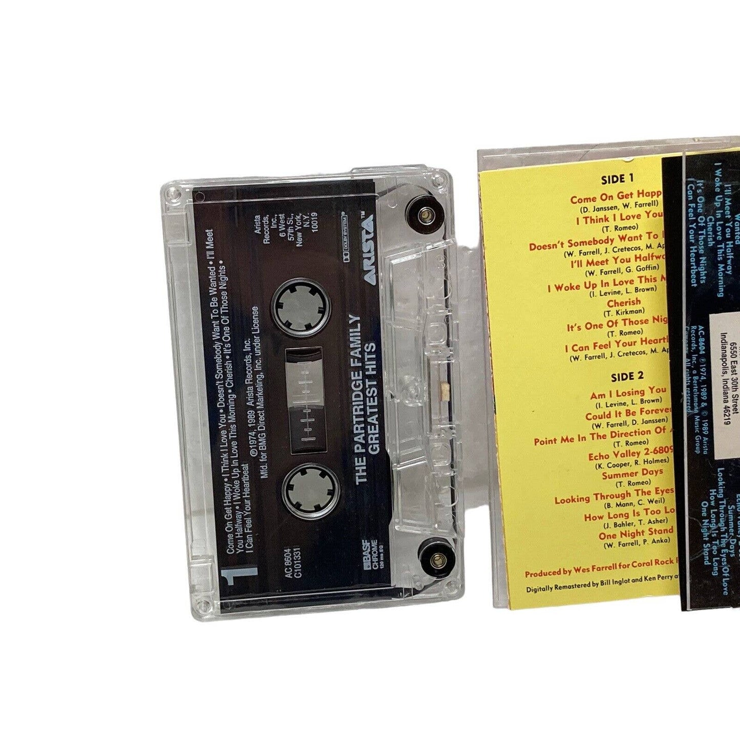 The Partridge Family Greatest Hits Cassette Tape 1989 Artista