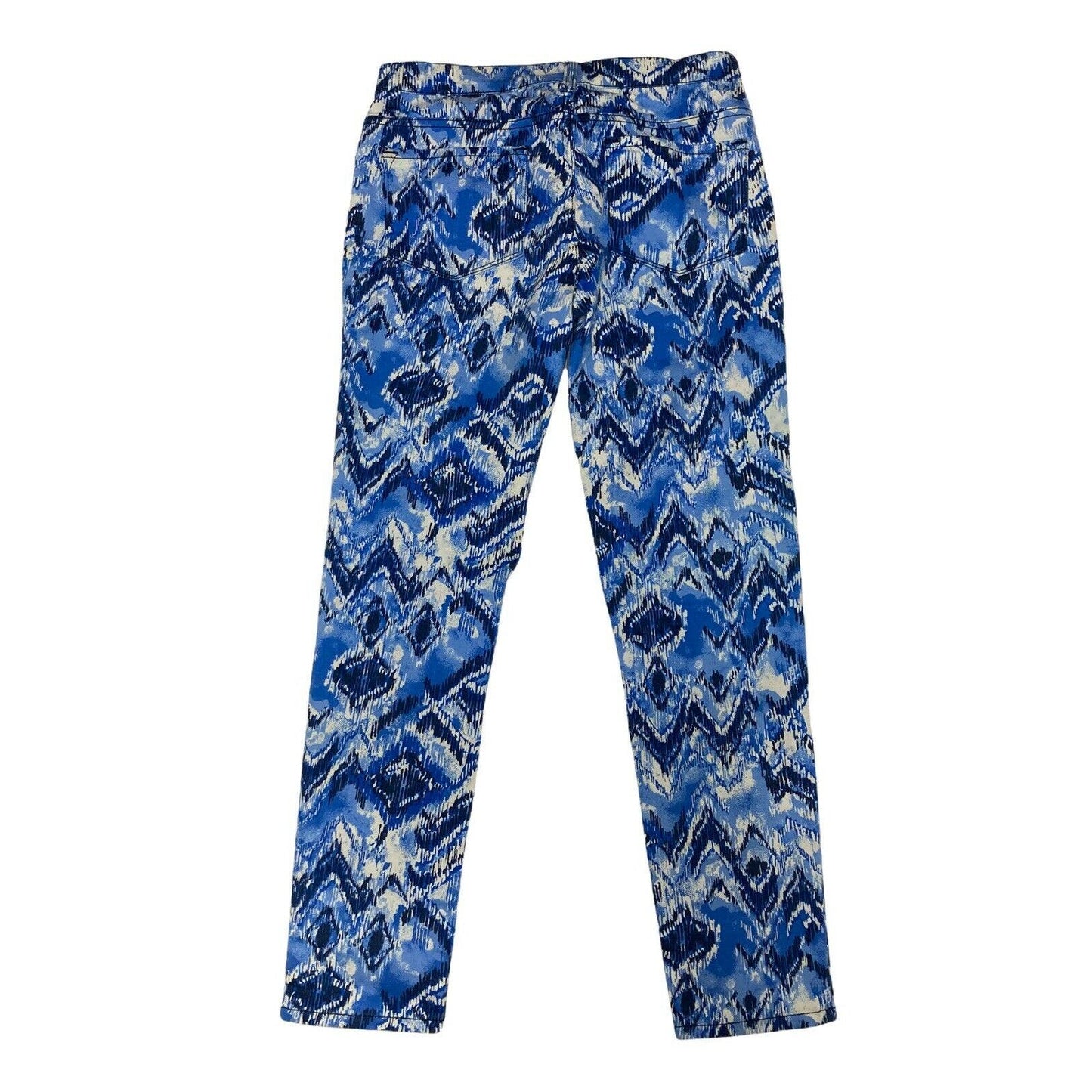 Francesca’s Collection Ikat Blue White Skinny Pants Size 29 Style FR001T2