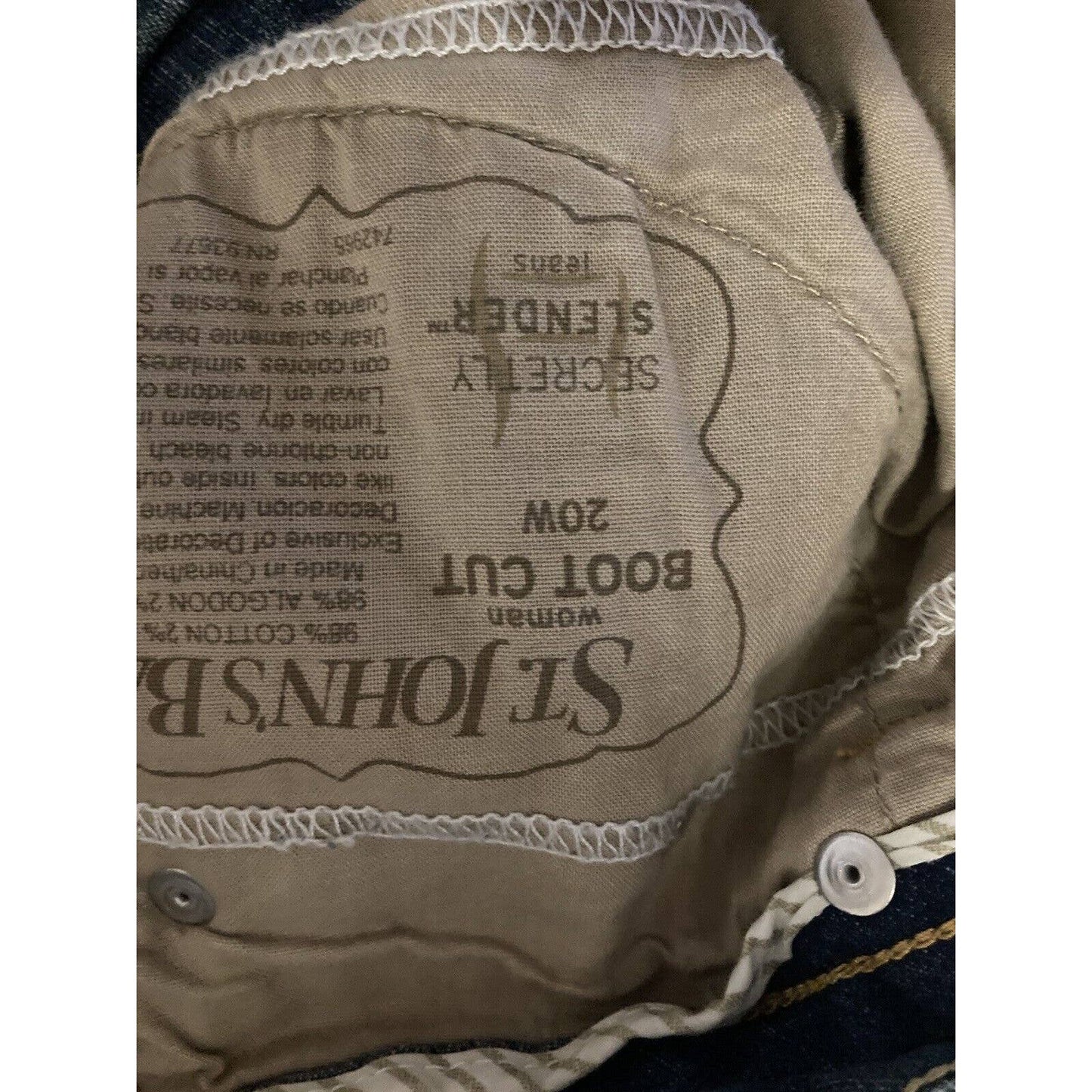 Vintage St Johns Bay Womans Bootcut Secretly Slender Medium Wash Denim Jeans 20W