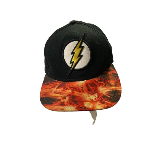 DC Comics The Flash Lighting Bolt Logo Snapback Hat Cap Black Red