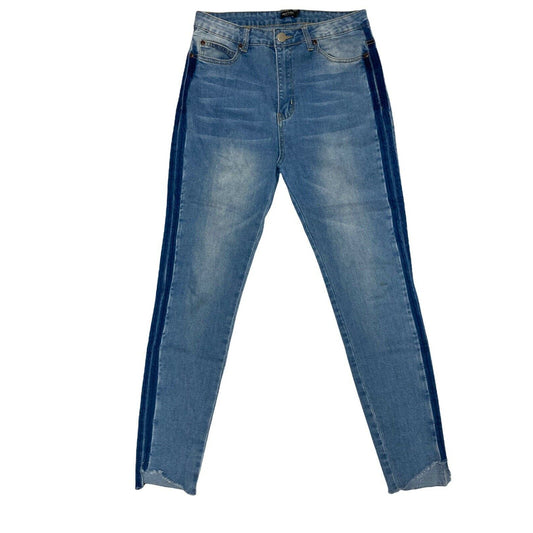 Nasty Gal Second Look Distressed Skinny Jeans Size 8 Raw Hem Light Wash