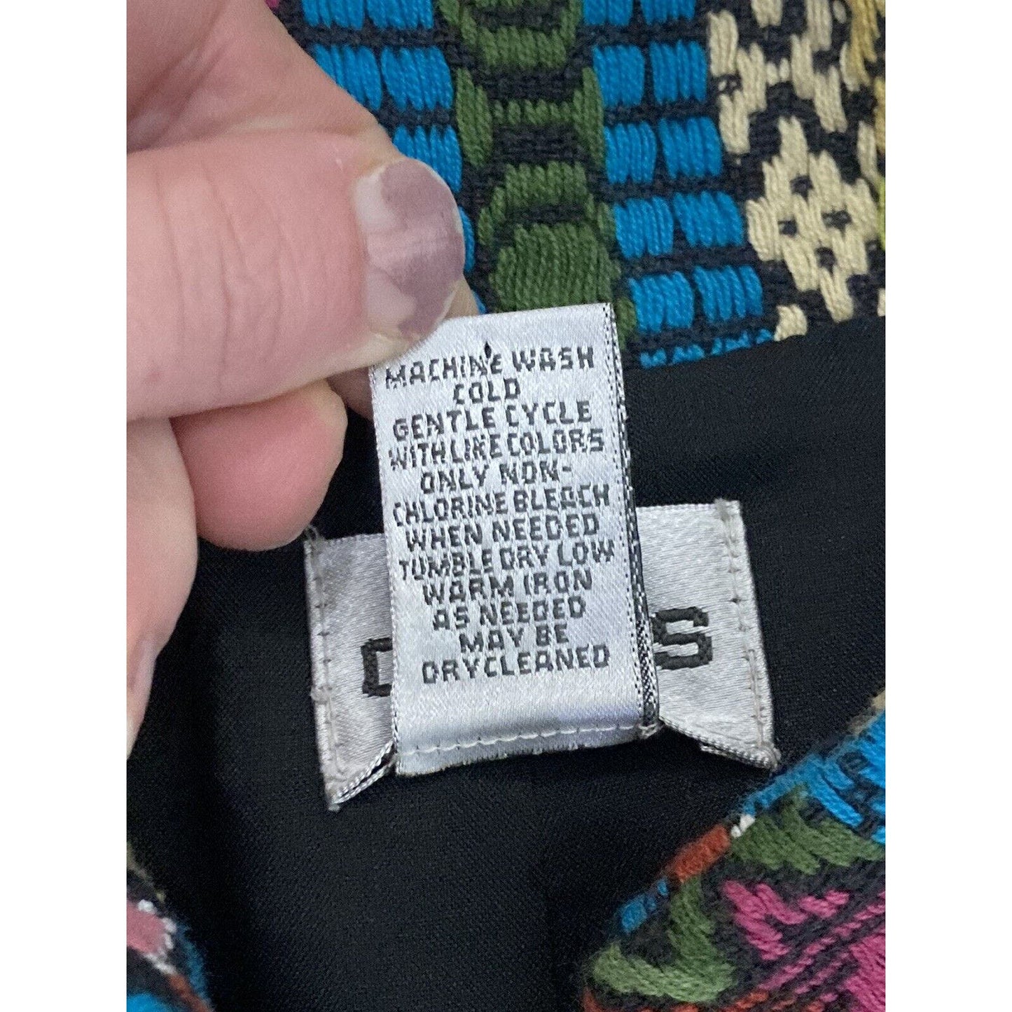 Chico's Bright Weaver Marlie Vest Embroidered Southwestern Multicolor Size 0