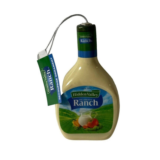 New 2023 Hidden Valley Ranch Dressing Bottle Christmas Decoupage Ornament 4”