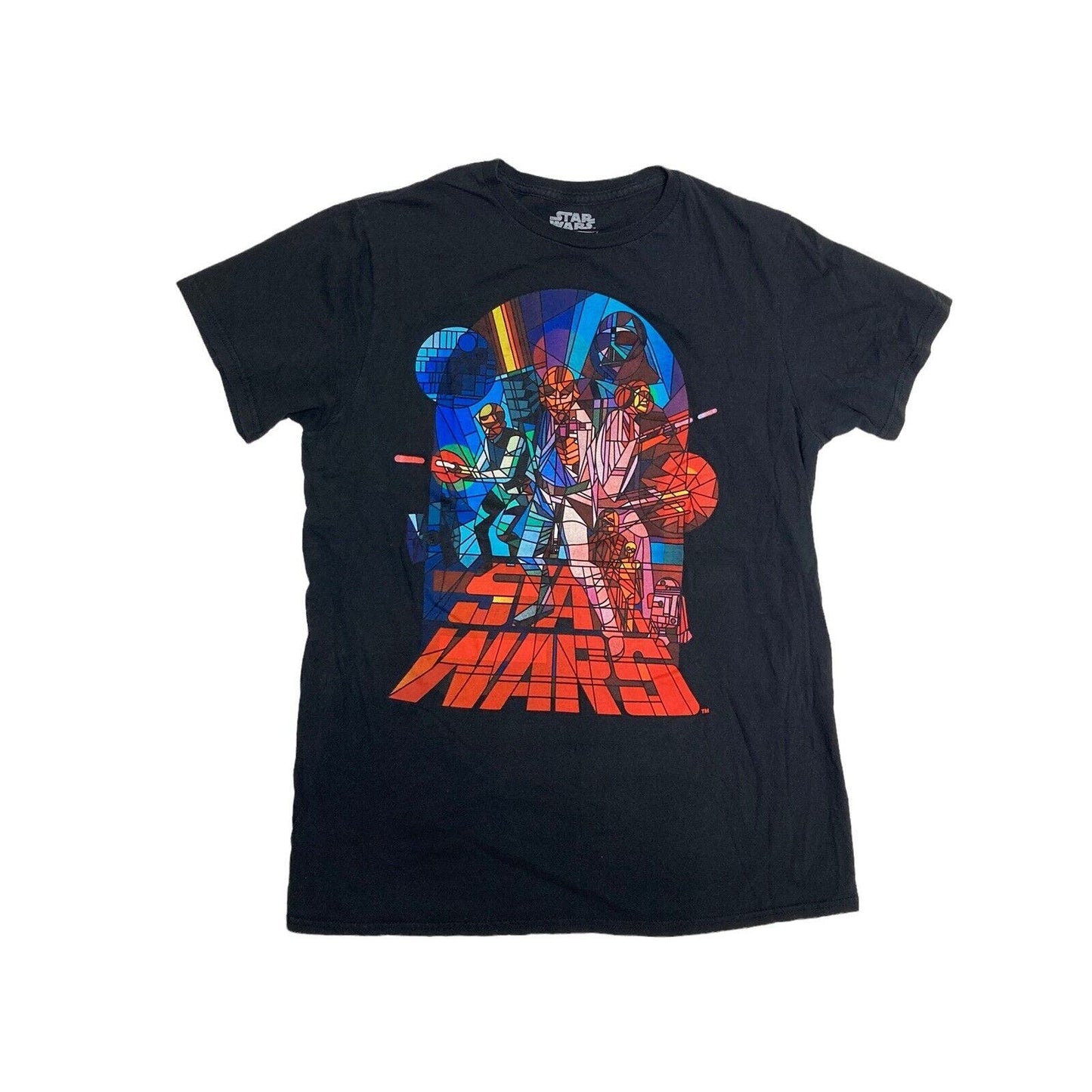 Fifth Sun Star Wars Stained Glass Graphic T Shirt Medium Darth Vader Luke C3PO