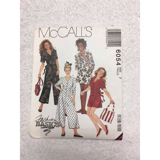 Mccalls 6054 Girls Chubbies Jumpsuit Sewing Pattern Uncut Vintage 1992 Size 7