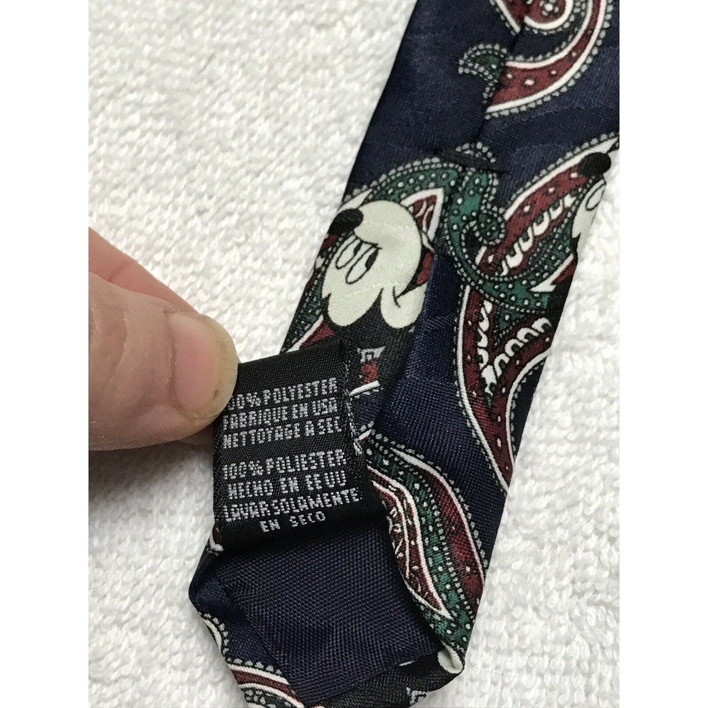 Disney Mickey Unlimited Blue Paisley Mickey Mouse Cartoon Vintage Necktie Tie