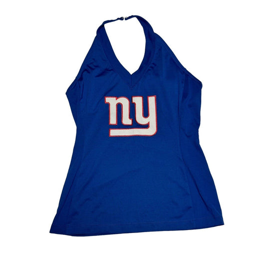 New York Giants All Sport Couture NFL Women’s Large Blue Halter Top Shirt