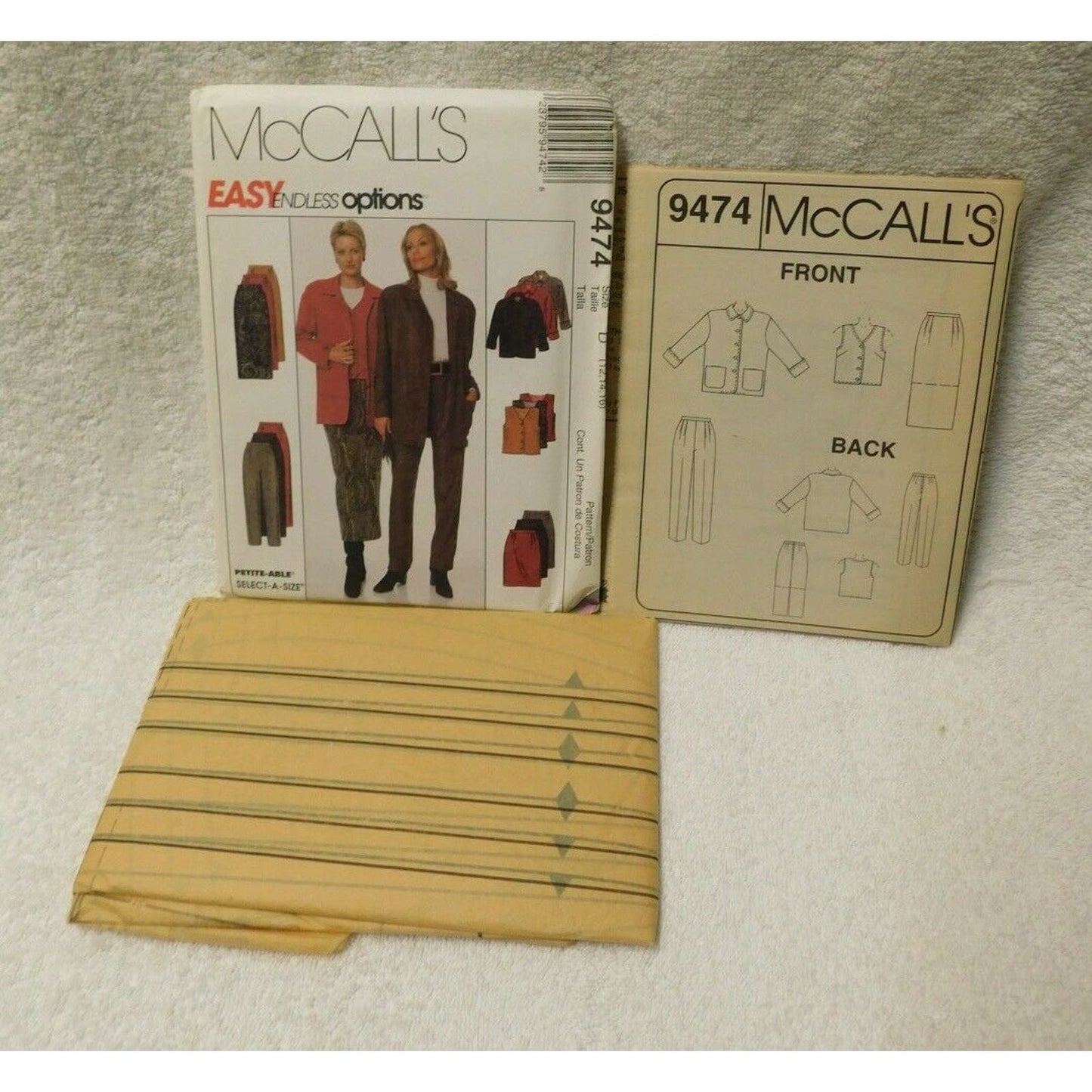 Jacket Vest Pants Skirt McCALLS 9474 Career Work Sewing Pattern Size 12-16