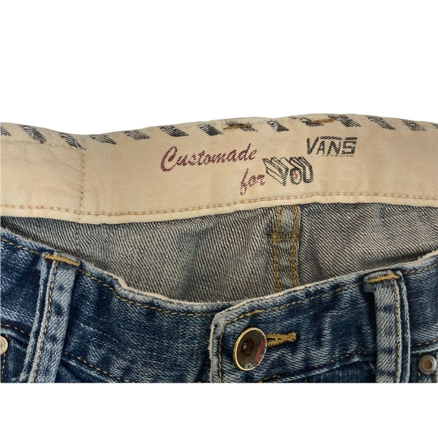 Vans Customade For You Straight Leg Button Fly Jeans 32x32 Medium Wash