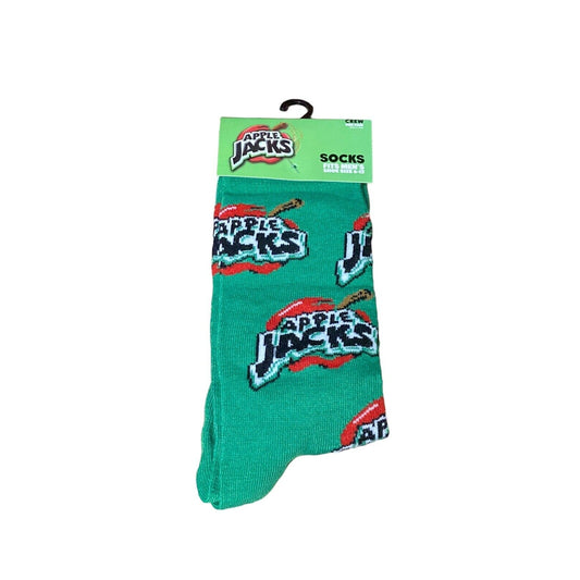 Kellogg's - Apple Jacks - Green - Size Men's 6-12 - One Pair - Novelty Socks